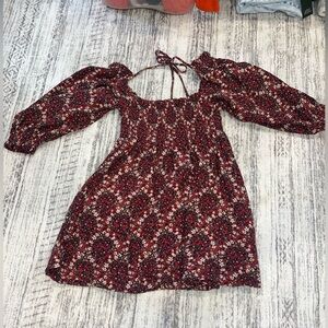 Free People Red Floral Mini Dress